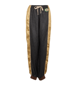 Gucci Track Trousers, Polyester, Black/Gold, Sz XL, 3*