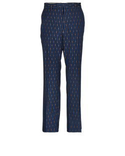 Gucci GG Pinstripe Trousers, MENS, Wool, Blue, SZ M, 3*