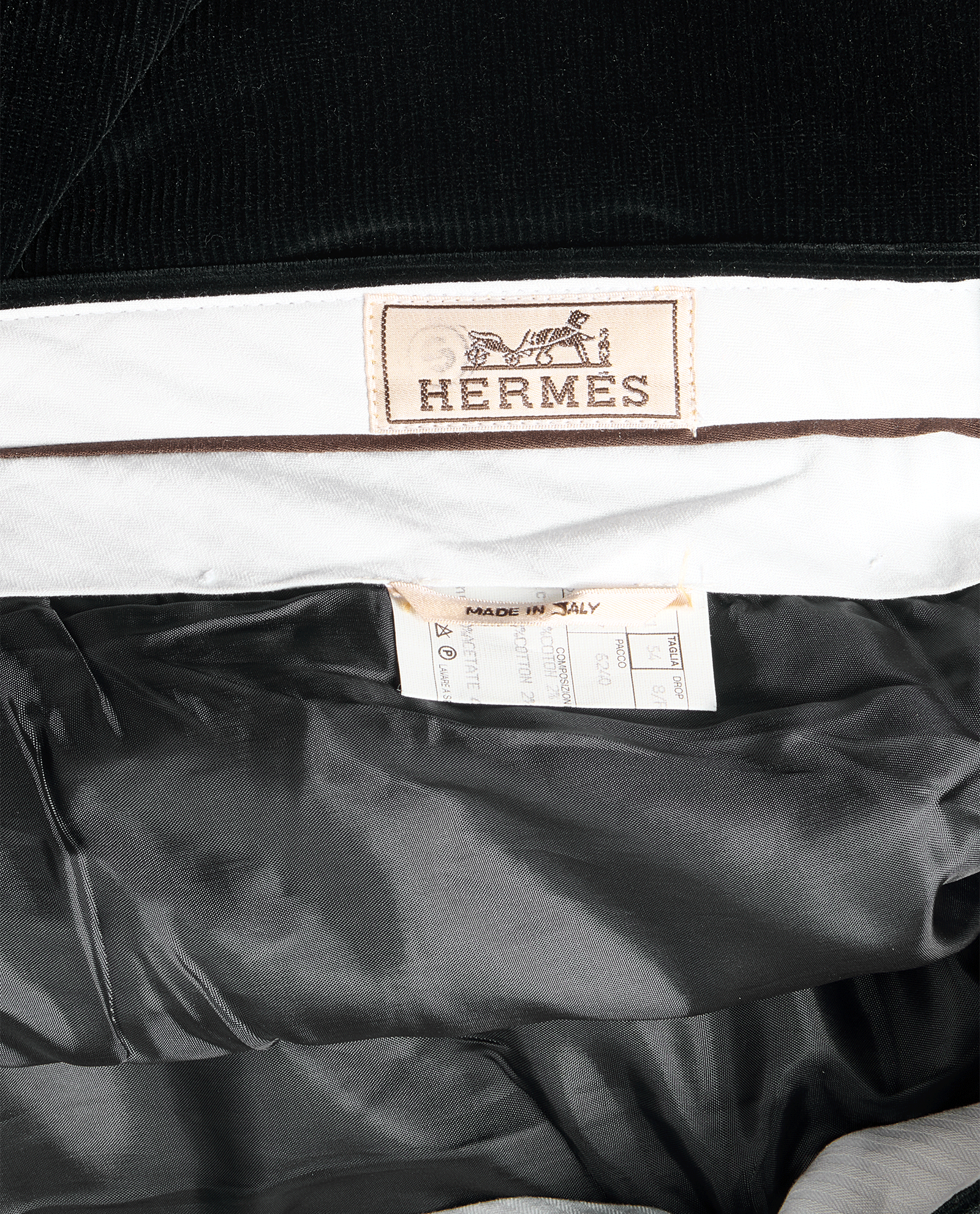 Hermes Corduroy Trousers, &pound;195, Clothing, Black, Cotton, Other view