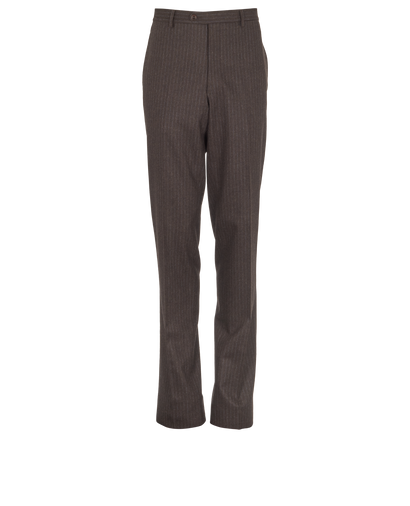 Hermes Striped Trousers, &pound;175, Clothing, Brown, Cashmere/Wool, Front view