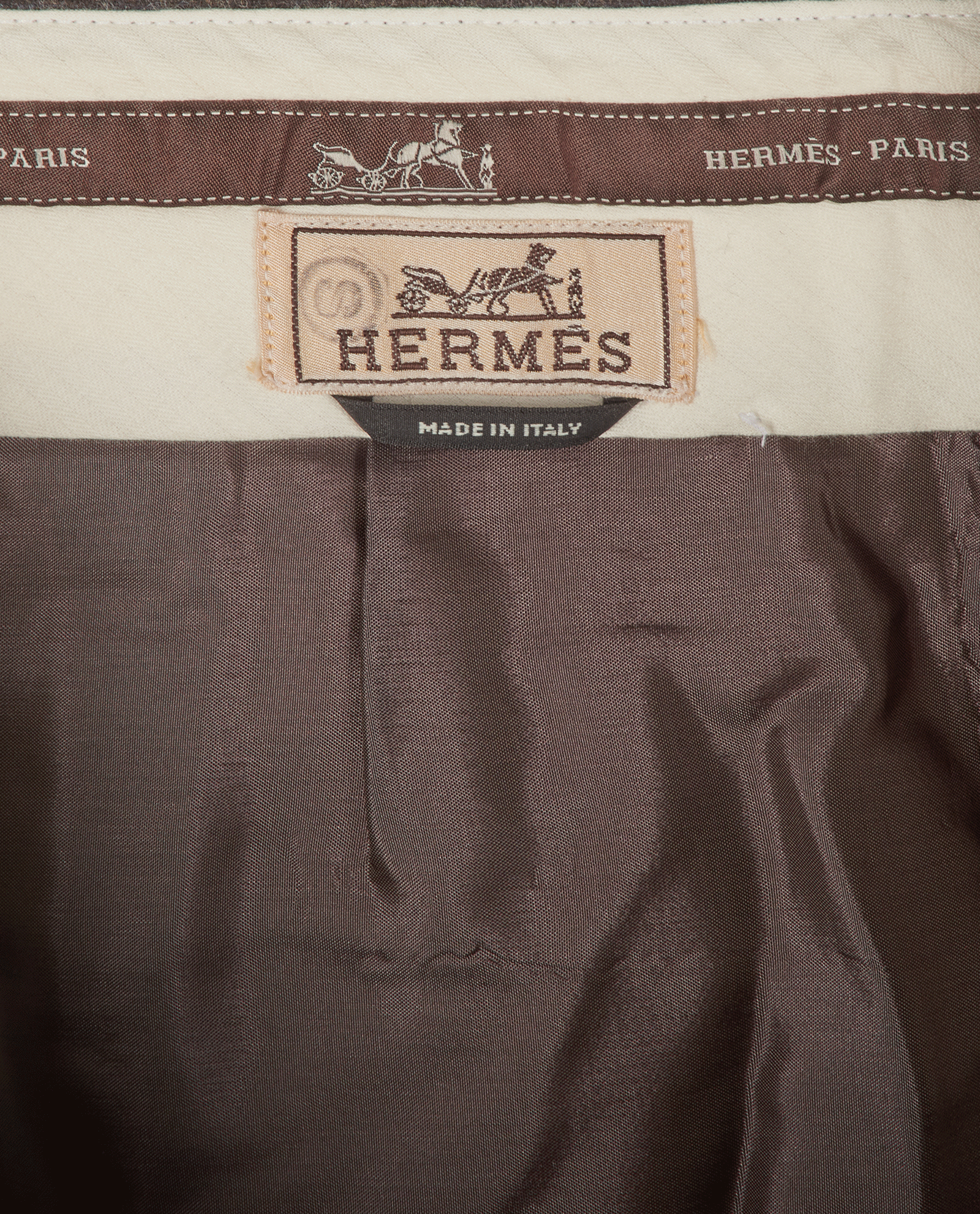 Hermes Striped Trousers, &pound;175, Clothing, Brown, Cashmere/Wool, Other view