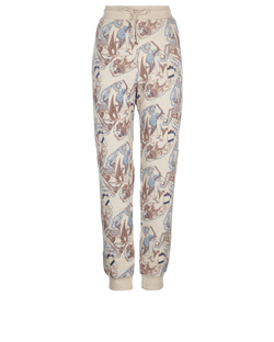 Hermes Printed Joggers, Cotton, Beige, UK 16, MIF, 2*