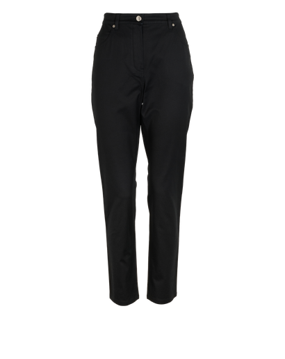 Hermes Straight Leg Trousers, &pound;95, Clothing, Black, Cotton, Front view