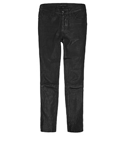 J Brand Maria High Rise Trousers, Leather, Black, UK 6