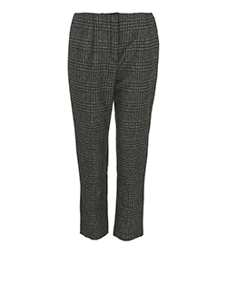 Lanvin Checked Ankle Peg Trousers, Wool, Grey, 10, 3*