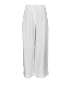 Loro Piana Wide Leg Trousers, Linen, White, UK 8, 3*