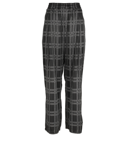 Louis Vuitton Logo Plaid Trousers, £295, Clothing, Grey, Acetate/Viscose, Front view