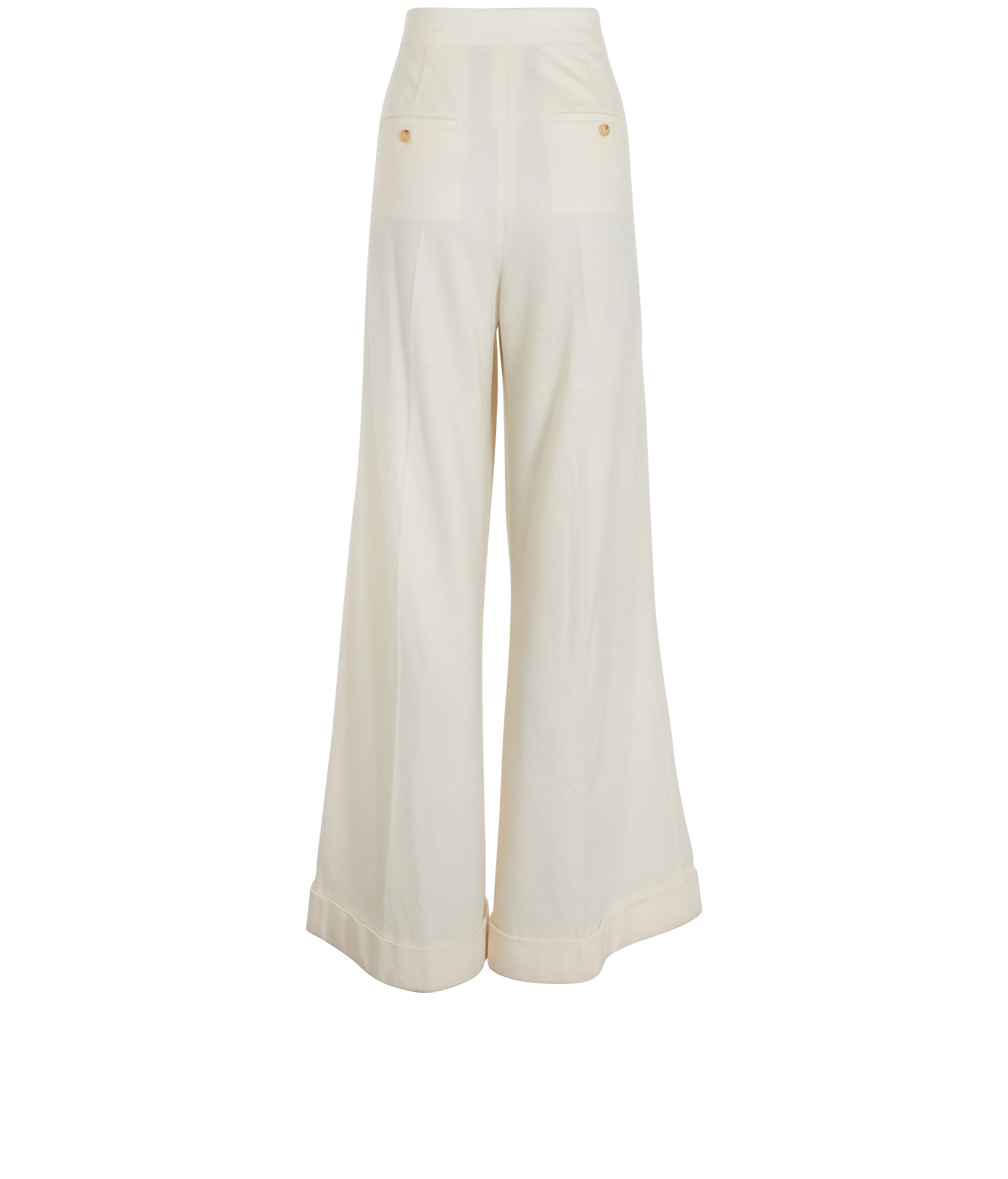 Max Mara Wide Leg Trousers, &pound;250, Clothing, Cream, Wool, Back view
