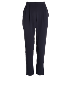 Max Mara Straight Trousers, Acetate, Navy, UK4, 3*