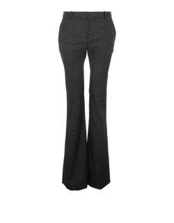 Alexander McQueen Narrow Bootcut Trousers, Wool, Black/Multi, UK6, 3*