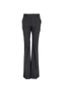 Alexander McQueen Metallic Pinstripe Flared Trousers, &pound;195, Clothing, Black, Wool, Front view