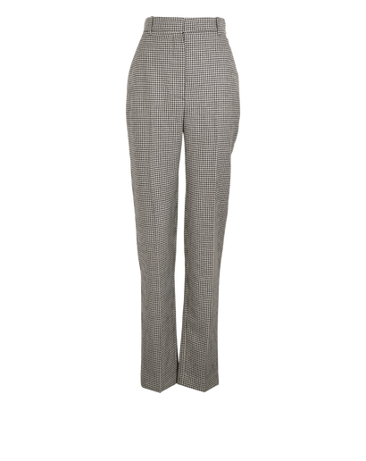 Alexander McQueen Houndstooth High Waist Trousers, &pound;150, Clothing, Black/White, Wool, Front view