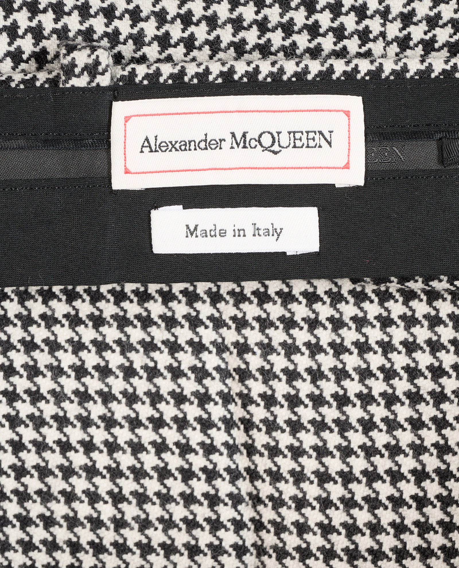 Alexander McQueen Houndstooth High Waist Trousers, &pound;150, Clothing, Black/White, Wool, Other view