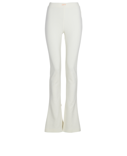 Off White Flared Leggings, &pound;150, Clothing, Cream, Polyester Mix, Front view