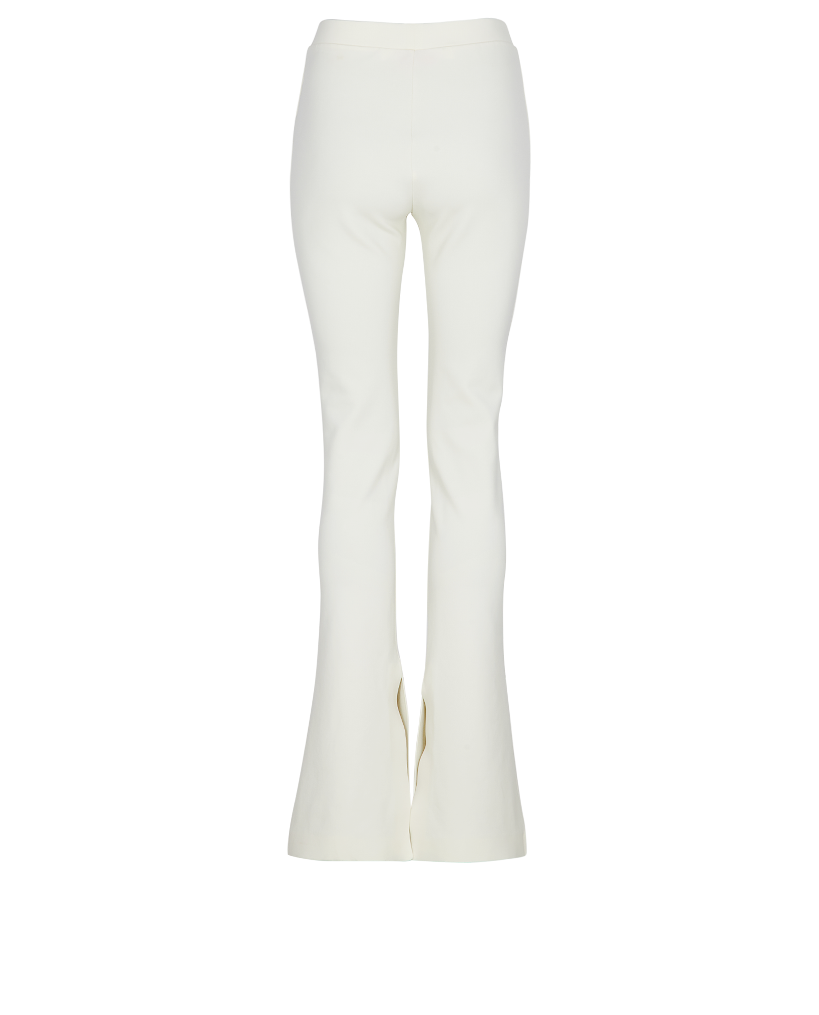 Off White Flared Leggings, &pound;150, Clothing, Cream, Polyester Mix, Back view