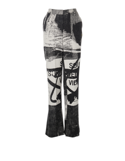 Off White x P.Tomek Printed Trousers, Wool/Poly, Blk/Gry, Sz XS, 3*