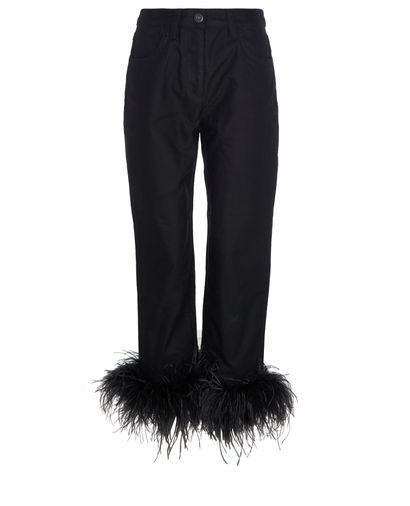 Prada Feather Trim Jeans, front view