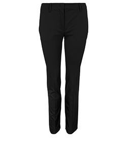 Prada Straight Leg Trousers, Polyester/Elastane, Black, UK 8