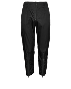 Prada Zip-Detail Trousers, Polyamide, Black, UK 10, 3*