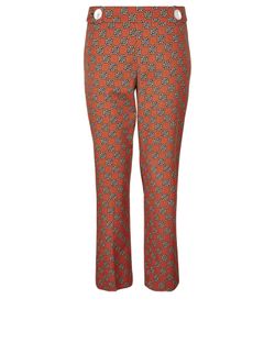 Prada Pattern Trousers, Wool, Orange/Multi, UK8, 3*