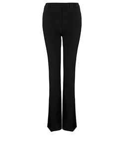Prada Straight Leg Trousers, Nylon, Black, UK 14