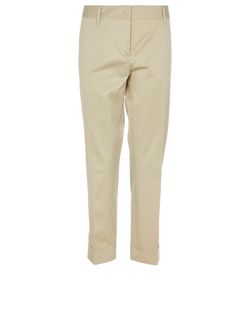 Prada Tailored Suit Trousers, Cotton, Beige, UK12