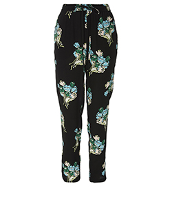 REDValentino Floral Printed Trousers, Silk, Black/Multi, 6