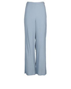 Roland Mouret Wide Leg Textured Trousers, Viscose, Blue, UK 8, 2*