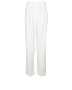 The Row High Waisted Pleated Trousers, Viscose/Acetate , White, UK6, 3*