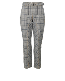 Self-Portrait Check Trousers, Polyester, Grey, UK10