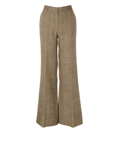 Stella McCartney Herringbone Flared Trousers, £220, Clothing, Brown, Wool, Front view