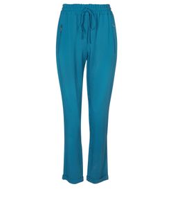 Stella McCartney Elasticated Waist Trousers, rayon, blue/green, 6, 2*