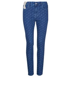Stella McCartney Skinny Monogram Jeans, Cotton, Blue, 27, 3*
