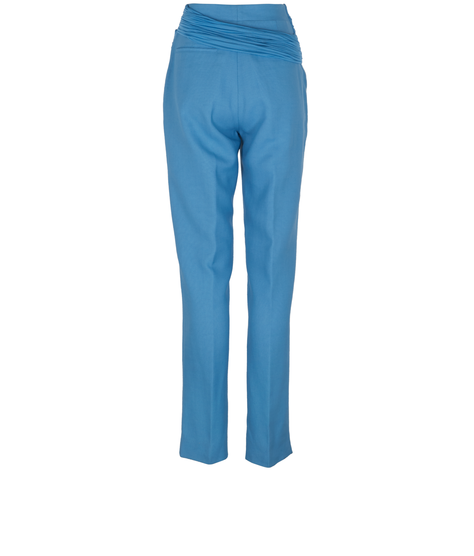 Burberry High Waisted Trousers, &pound;220, Clothing, Blue, Wool, Back view