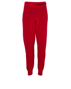 Off-White Logo Joggers, Mens, Wool, Red, Sz L, 2*