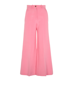 Valentino Wide Leg Trousers, Wool/Silk, Pink, UK8, 2*