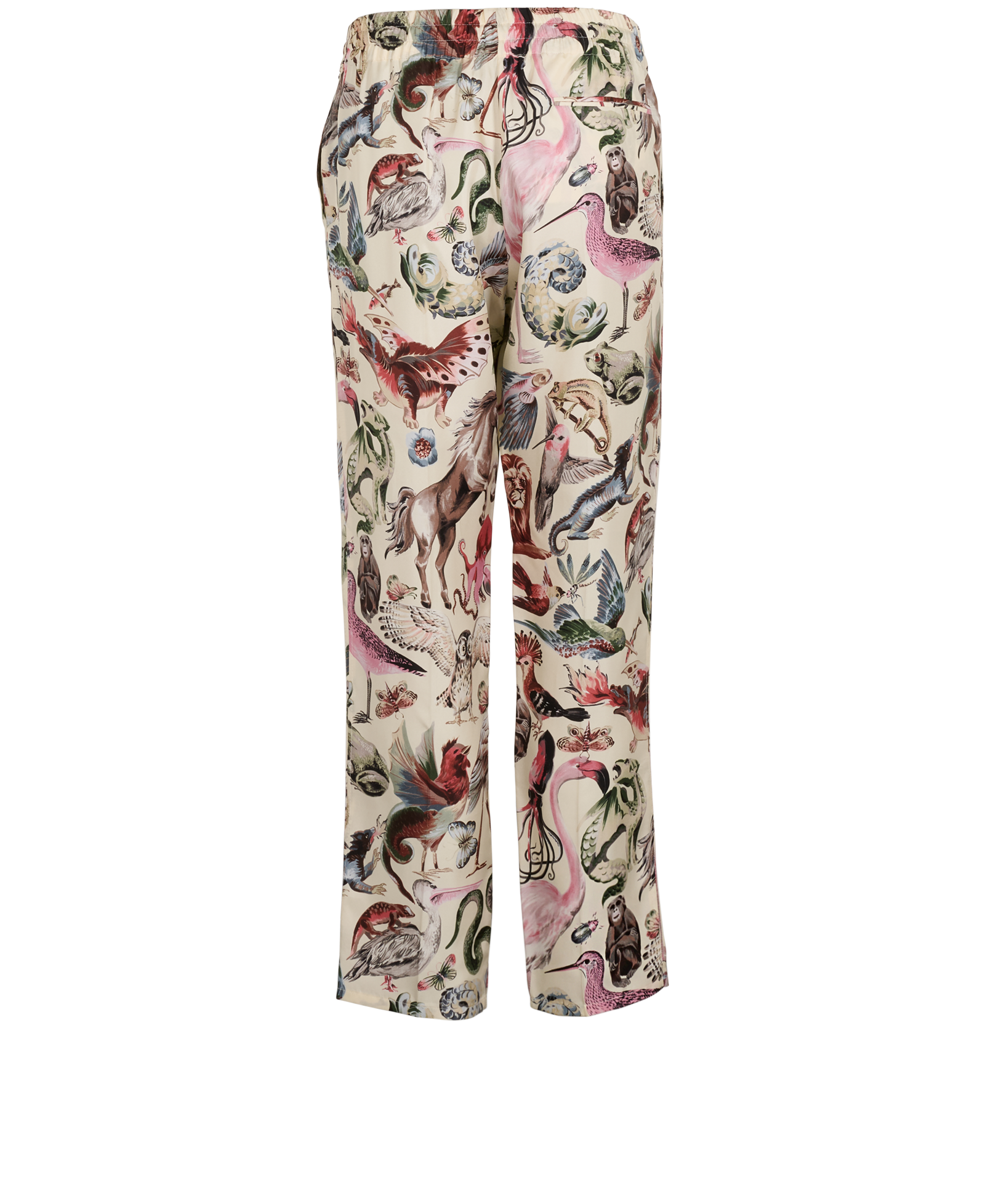 Valentino Roman Safari Print Trouser, &pound;150, Clothing, Cream, Silk, Back view