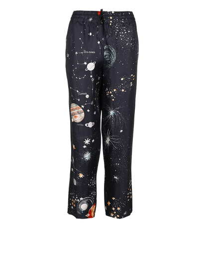 Valentino Celestial Print Trousers, &pound;150, Clothing, Blue, Silk, Front view