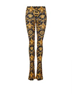 Versace Medusa Barocco Trousers, Viscose, Black/Gold, UK4, 3*