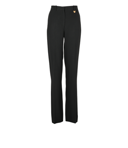 Versace Medusa Straight-Leg Trousers, £110, Clothing, Black, Acetate/Viscose, Front view
