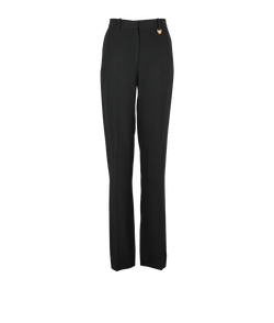 Versace Medusa Straight-Leg Trousers, Acetate/Viscose, Black, UK 8, 3*