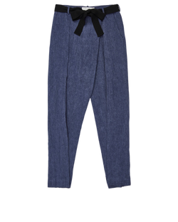 Victoria Beckham Wrap Trousers,linen, blue, 14, 3*