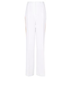 Victoria By Victoria Beckham Straight Leg Trousers, Polyester, White,UK12