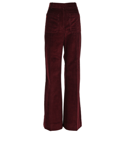 Victoria Beckham Corduroy Trousers, £150, Clothing, Burgundy, Cotton, Front view
