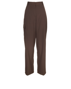 Victoria Beckham Pocket Trousers, Polyester, Brown, Sz 10, 3*