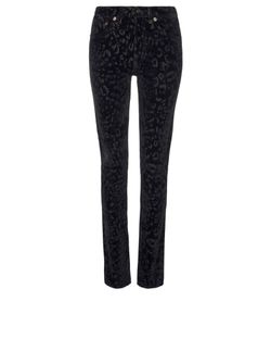 Saint Laurent Animal Print Velvet Trousers, viscose/cotton, black,8, 3*