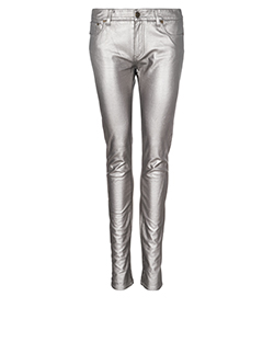 Saint Laurent Trousers, Cotton, Silver, 12