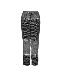 Zimmermann Printed Trousers, Polyester, Black/White, UK 4