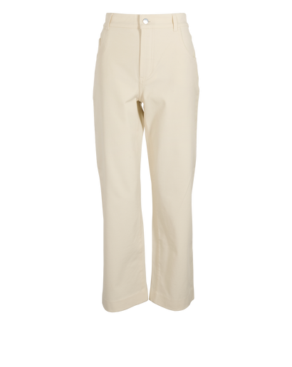 Loro Piana Straight Trousers, &pound;180, Clothing, Cream, Cotton, Front view