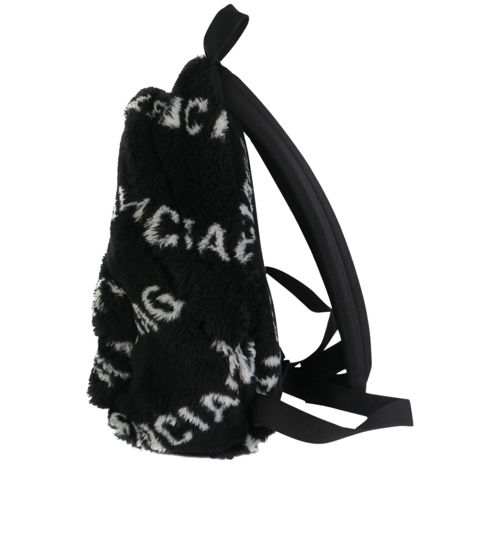 BALENCIAGA black faux fur logo backpack Backpack Balenciaga Black in Fur - 44925279 main image 2